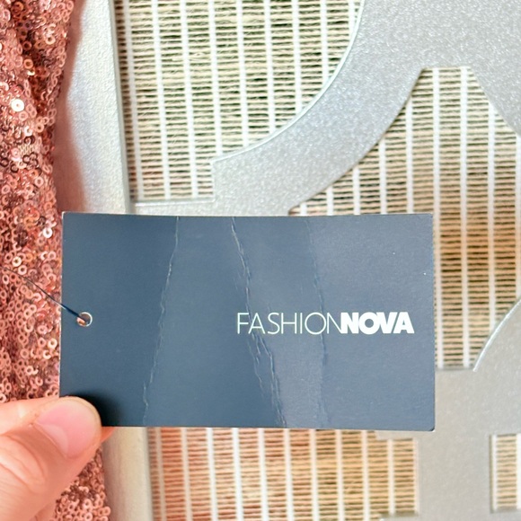 NWT Fashion Nova Pink Sequin Sheath Mini Dress - Picture 3 of 10